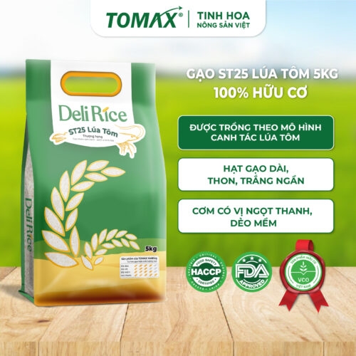 Gạo ST25 Lúa Tôm Hữu Cơ - Túi 5kg