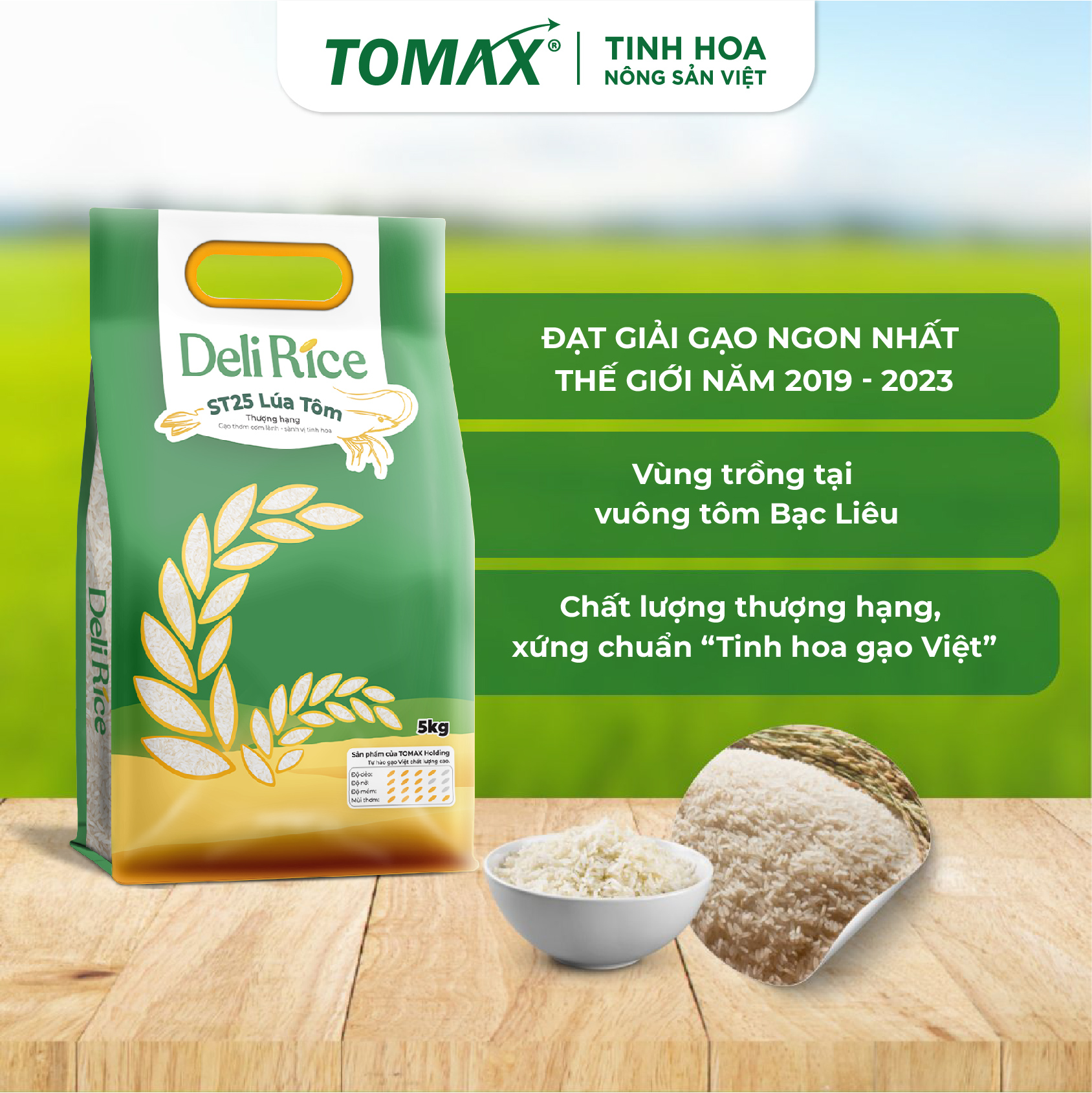 Gạo ST25 Lúa Tôm Hữu Cơ - Túi 5kg 3 Gạo ST25 Lúa Tôm Hữu Cơ - Túi 5kg - Ảnh 3