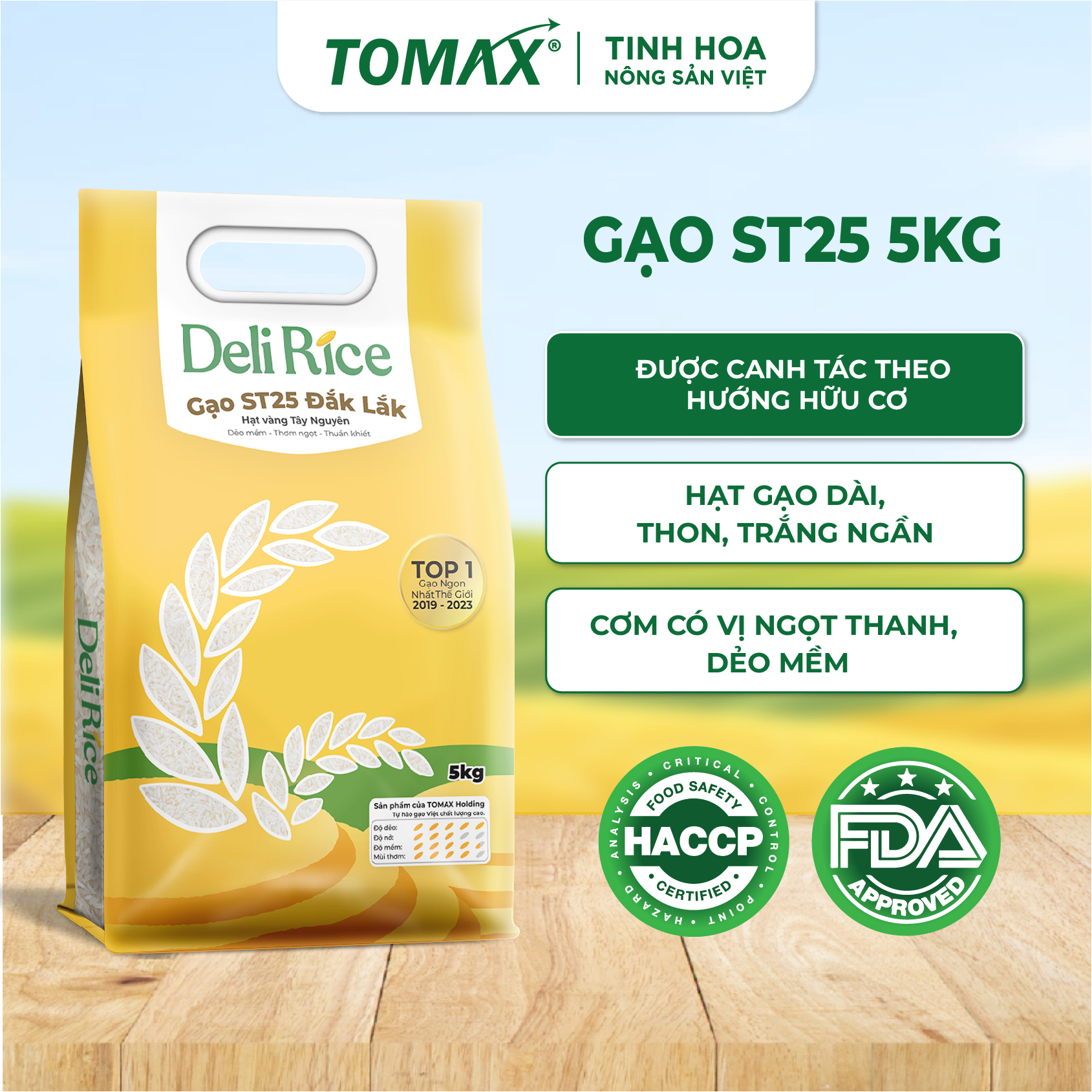 Gạo ST25 Dak Lak Canh Tác Hướng Hữu Cơ (Túi 5kg) 1 Gạo ST25 Dak Lak Canh Tác Hướng Hữu Cơ (Túi 5kg)