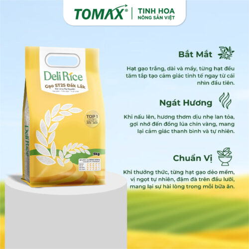 Gạo ST25 Dak Lak Canh Tác Hướng Hữu Cơ (Túi 5kg) 10 0 05