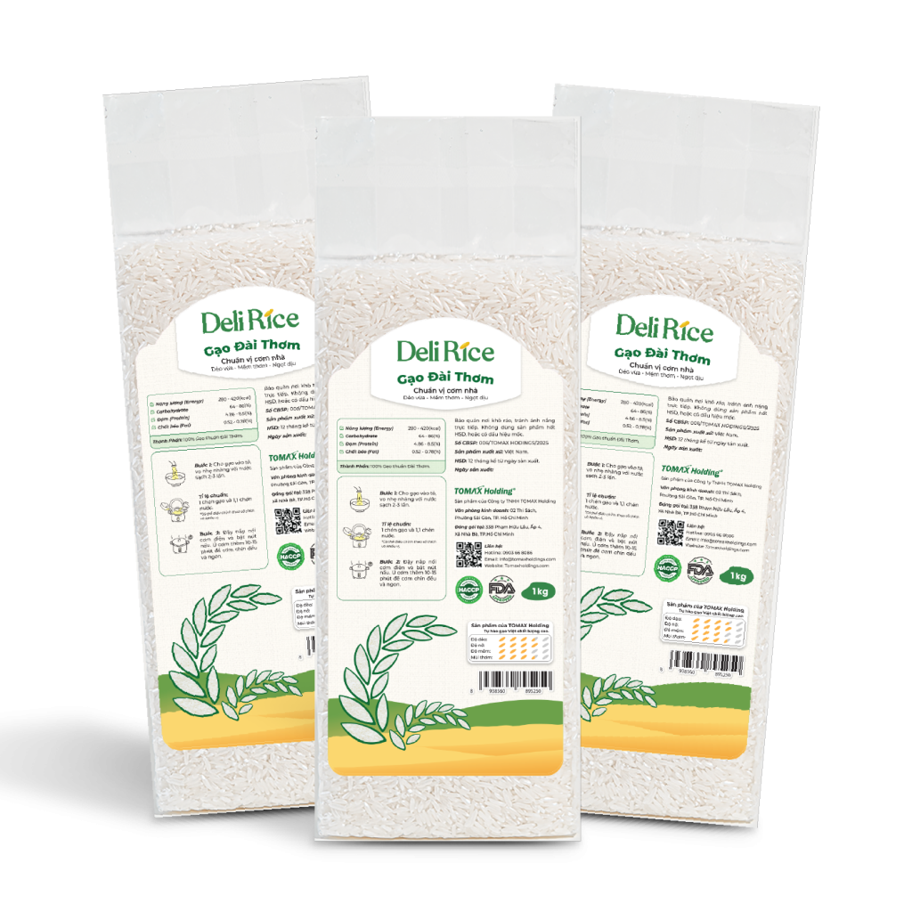 Combo 3 túi Gạo Deli Rice Đài Thơm 1kg