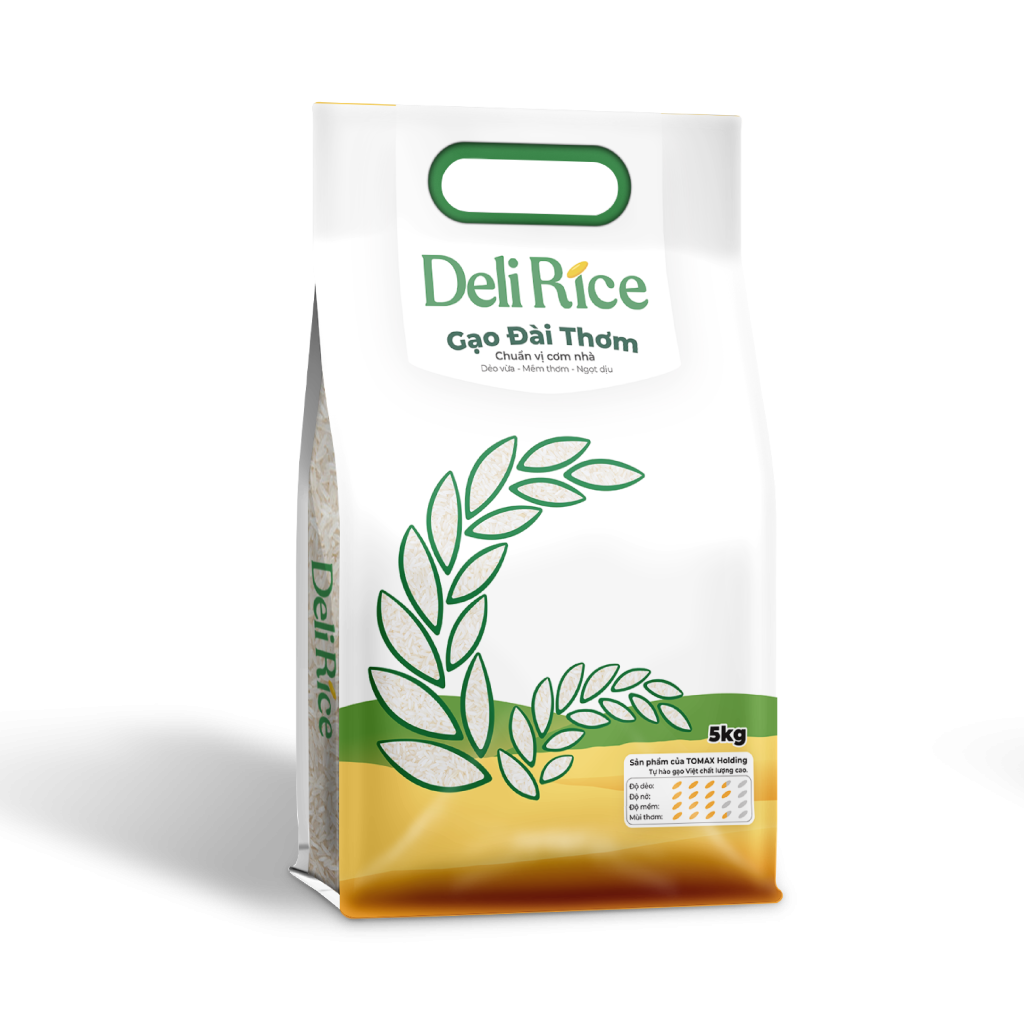 Gạo Đài Thơm 8, Tơi Xốp, Dẻo Cơm - Túi 5kg