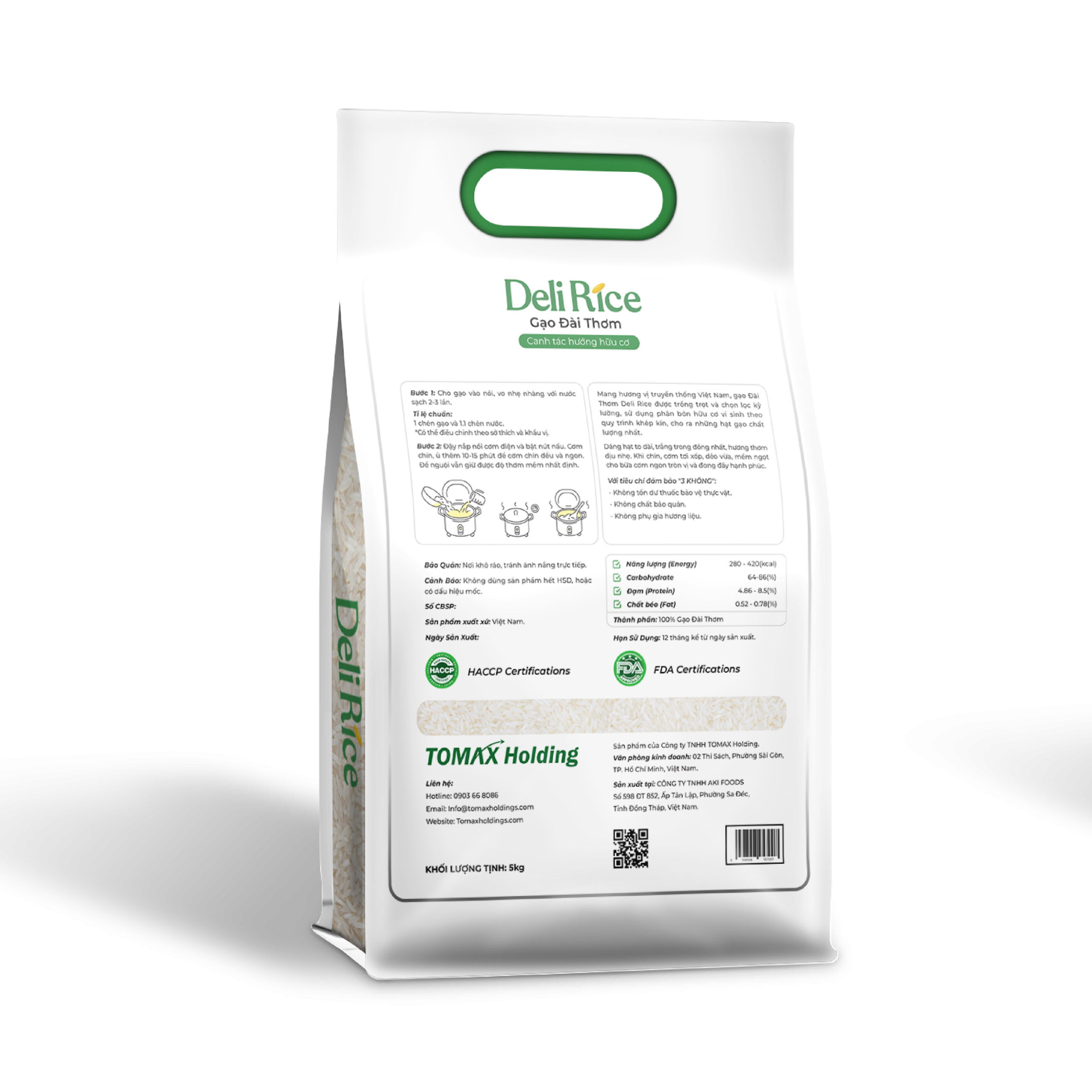 Gạo Đài Thơm 8, Tơi Xốp, Dẻo Cơm - Túi 5kg - Ảnh 2