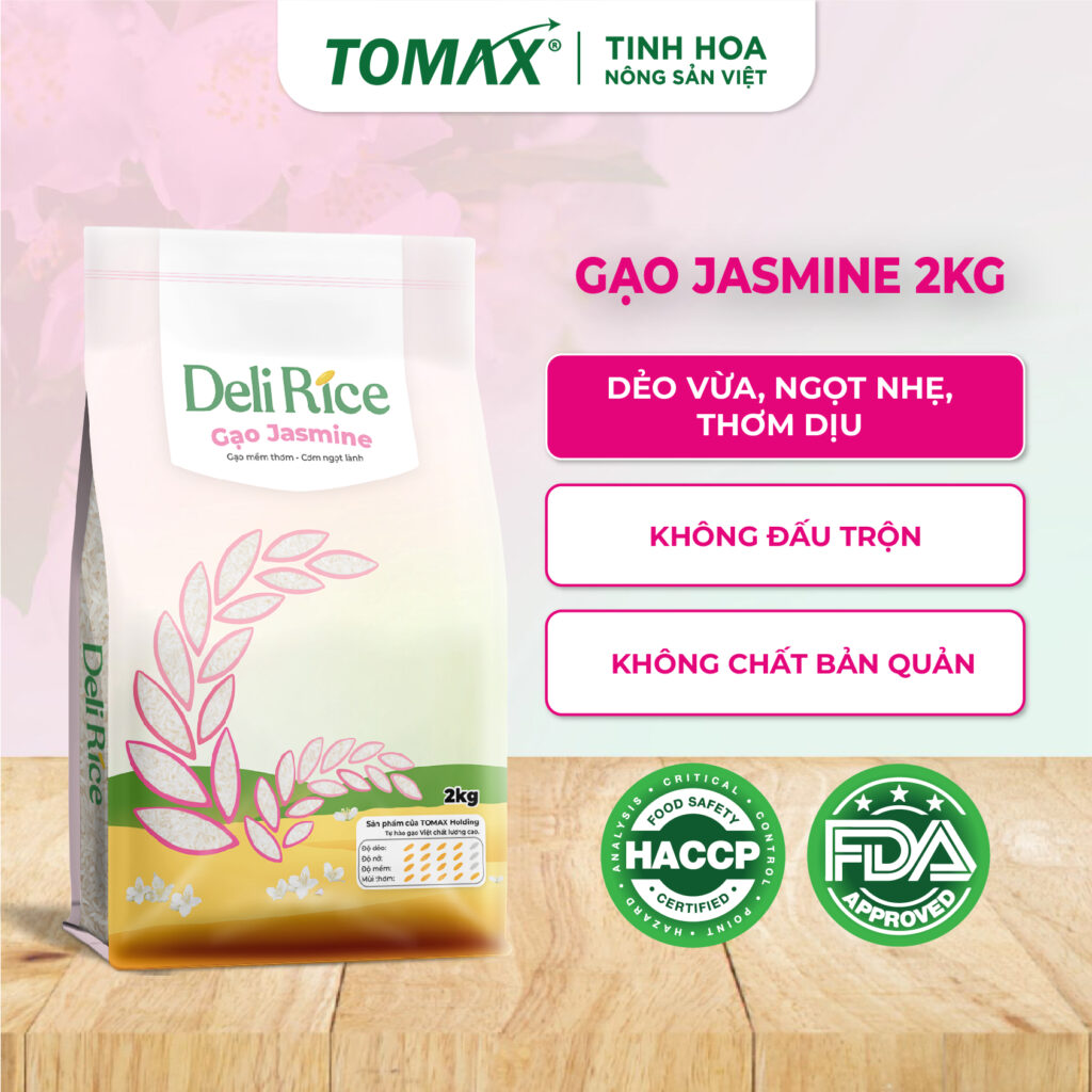 Gạo Jasmine Thơm Dẻo Mềm - Túi 2kg