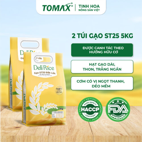 Combo 2 Túi Gạo ST25 Dak Lak Deli Rice (Túi 5kg)