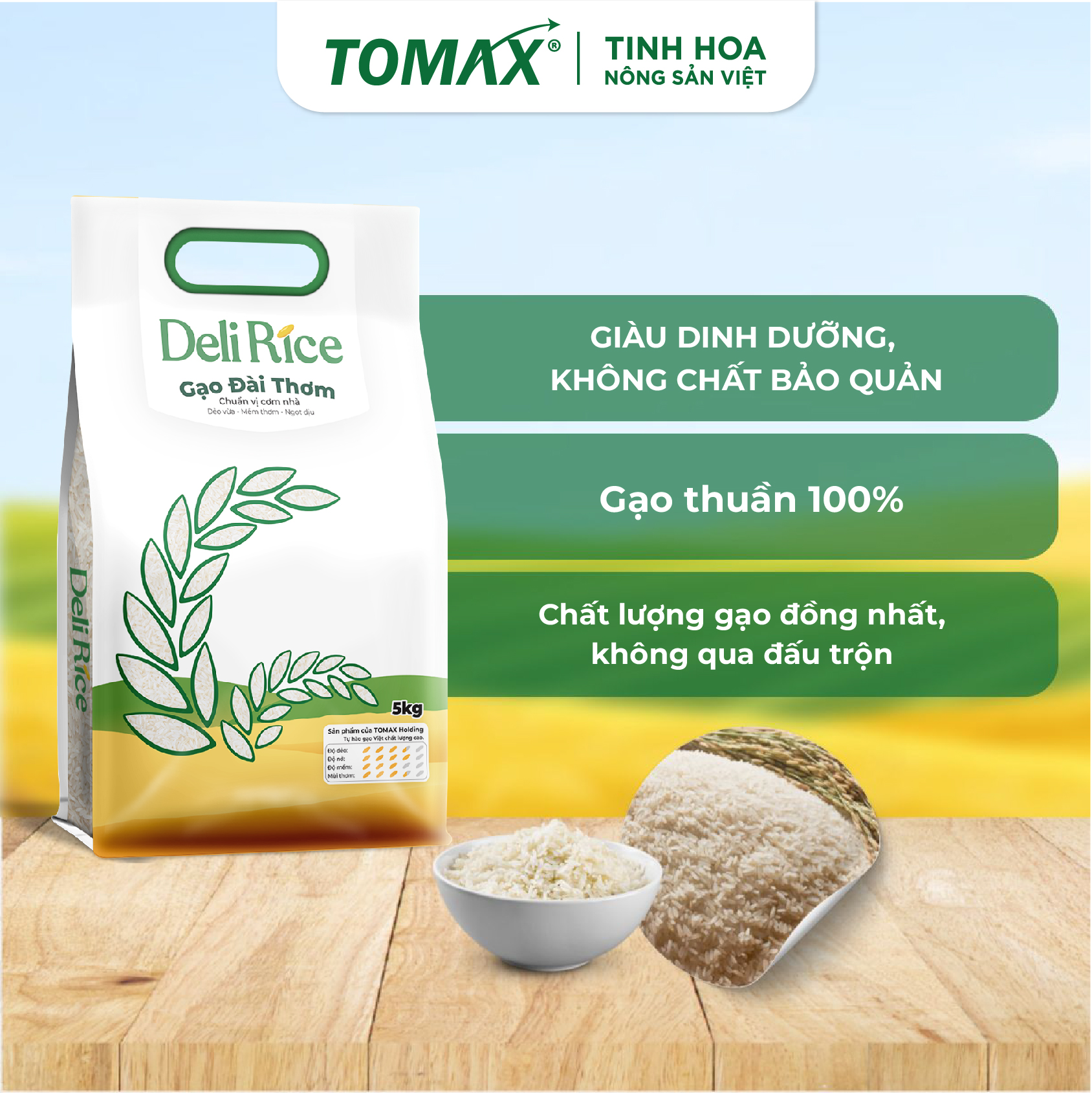 Combo mix 2 túi gạo ST25 và Đài Thơm Deli Rice - túi 5kg tơi xốp, dẻo thơm, thượng hạng 100% Organic - TOMAX 4 Combo mix 2 túi gạo ST25 và Đài Thơm Deli Rice - túi 5kg tơi xốp, dẻo thơm, thượng hạng 100% Organic - TOMAX - Ảnh 4