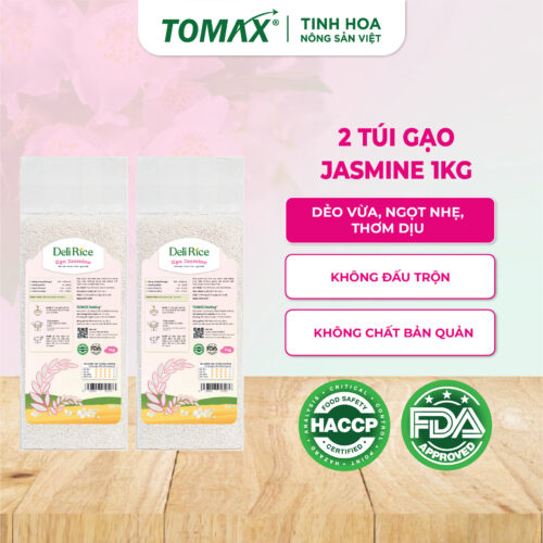 Combo 2 túi Gạo Jasmine thơm dẻo mềm 1kg
