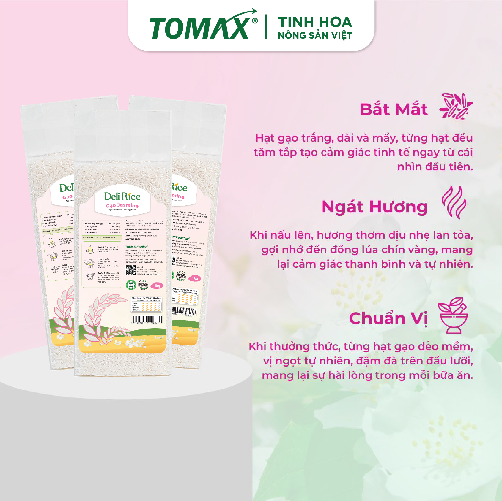 Combo 3 túi Gạo Deli Rice Jasmine thơm dẻo mềm 1kg 5 Combo 3 túi Gạo Deli Rice Jasmine thơm dẻo mềm 1kg - Ảnh 5