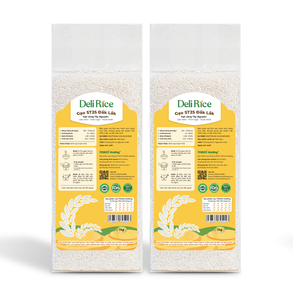 Combo 2 túi Gạo Deli Rice ST25 1kg