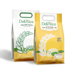 Combo mix 2 túi gạo ST25 và Đài Thơm Deli Rice - túi 5kg tơi xốp, dẻo thơm, thượng hạng 100% Organic - TOMAX