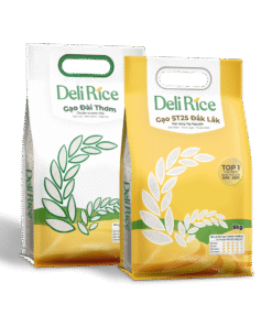 Combo mix 2 túi gạo ST25 và Đài Thơm Deli Rice - túi 5kg tơi xốp, dẻo thơm, thượng hạng 100% Organic - TOMAX