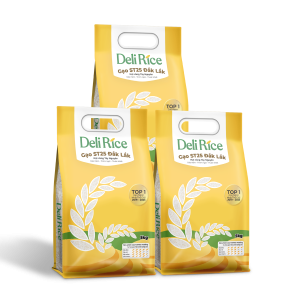 Combo 3 túi Gạo Deli Rice Đặc Sản Gạo Sóc Trăng ST25 5kg
