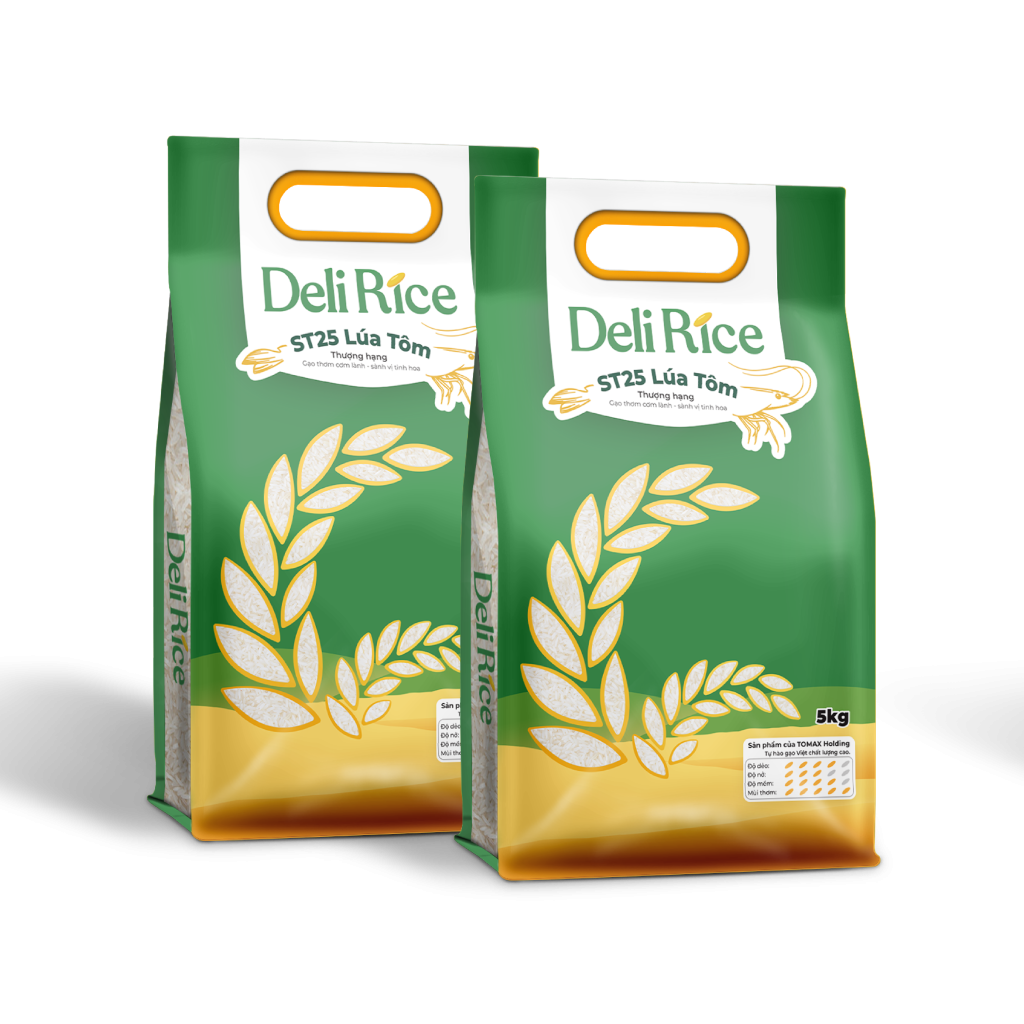 Combo 2 túi Gạo Deli Rice Gạo Lúa Tôm 5kg