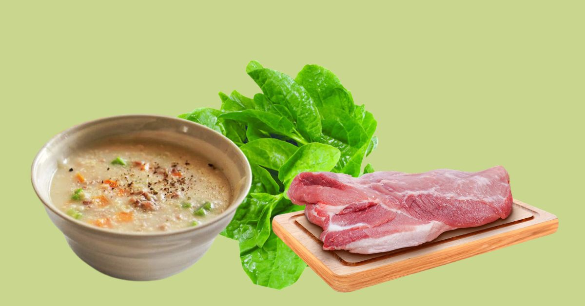 Cháo thịt heo mồng tơi