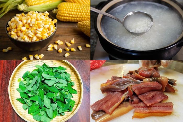 Cháo rau ngót với lươn