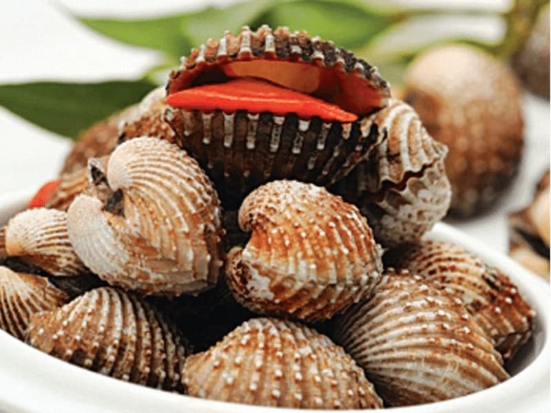 Dùng sò huyết tươi sống để nấu cháo 