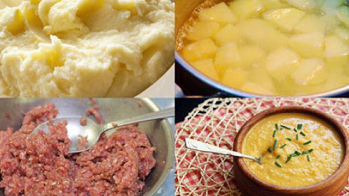 Cháo khoai tây kết hợp với thịt bò