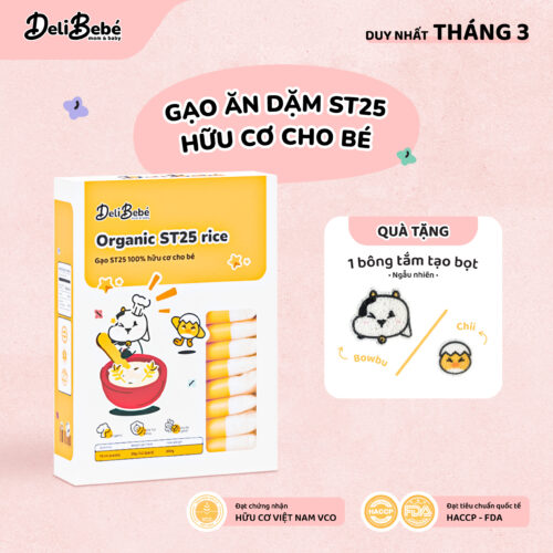 Gạo Ăn Dặm ST25 Hữu Cơ Deli Bebé