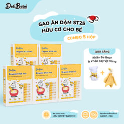 Combo 5 Hộp Gạo Ăn Dặm ST25 Hữu Cơ Deli Bebé