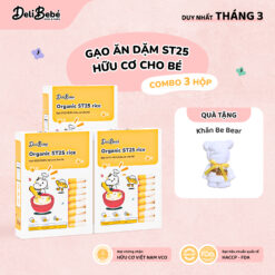 Combo 3 Hộp Gạo Ăn Dặm ST25 Hữu Cơ Deli Bebé