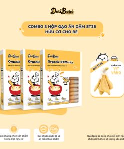 Combo 3 Hộp Gạo Ăn Dặm ST25 Hữu Cơ Deli Bebé