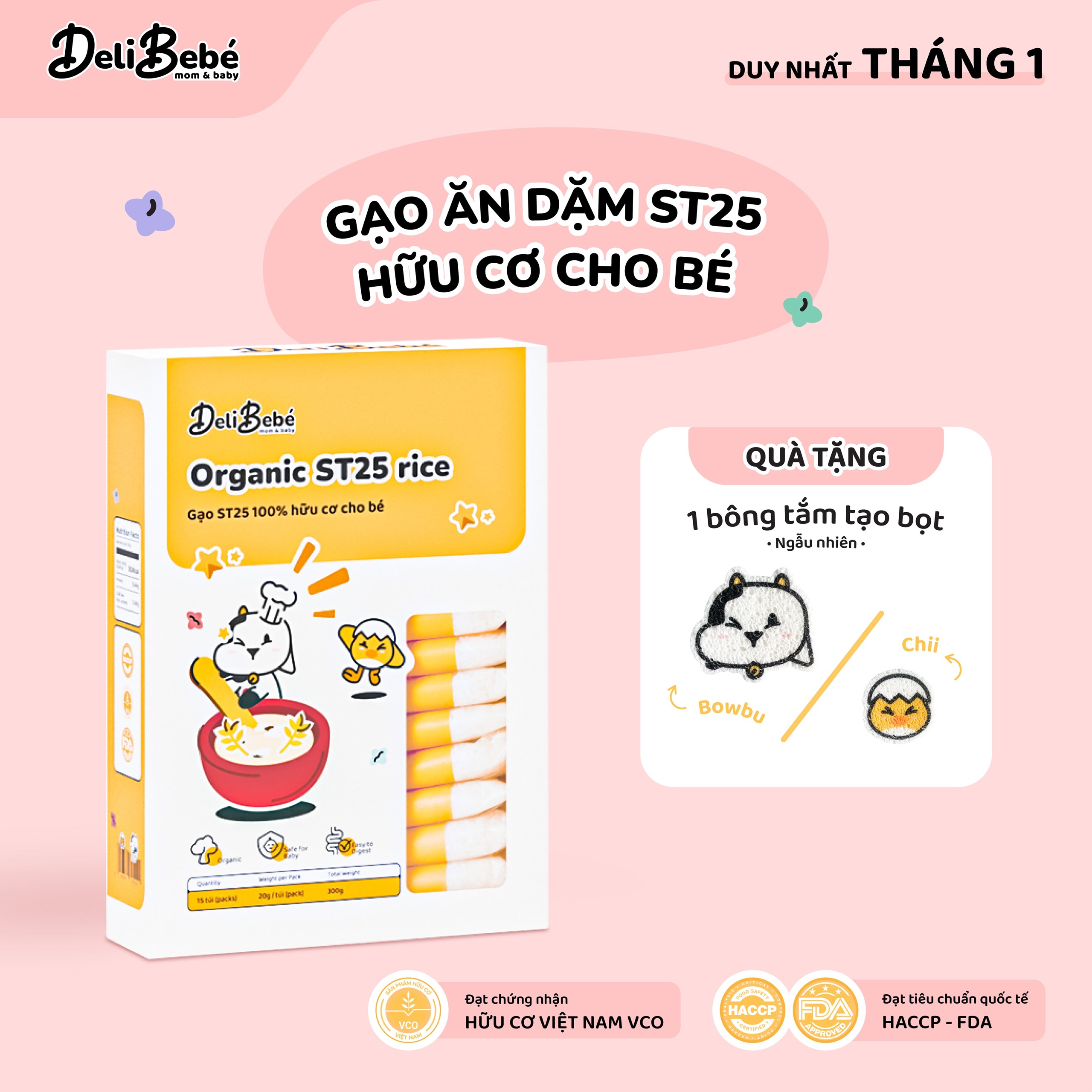 Gạo Ăn Dặm ST25 Hữu Cơ Deli Bebé