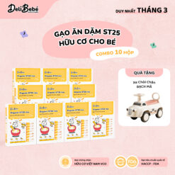Combo 10 Hộp Gạo Ăn Dặm ST25 Hữu Cơ Deli Bebé